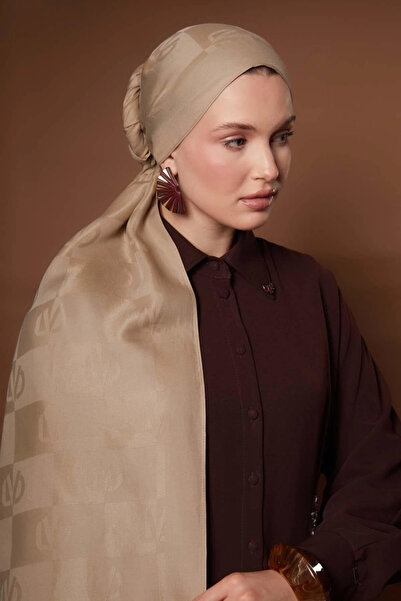 Levidor شال جاكار نايا مطبوع من كاري إل في دي - بني حليبي