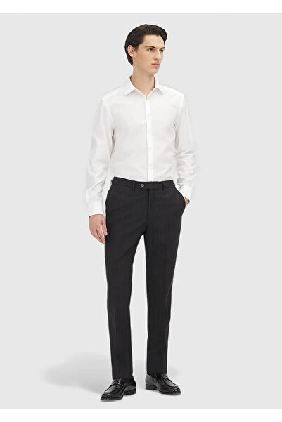 Ramsey White Plain Regular Fit Woven Classic 100% Cotton Shirt