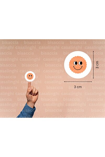 CASALINGHI ملصقات الوجوه المبتسمة باللون البرتقالي، ملصقات مستديرة غير لامعة ...
