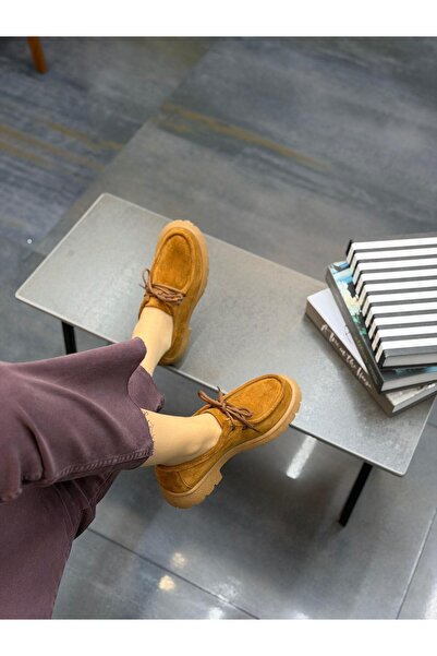 DİVA Taba Σουέτ Δερμάτινο Γυναικεία casual παπούτσια με κορδόνια