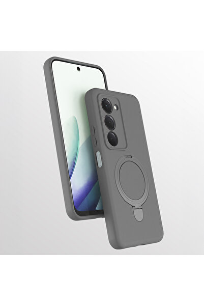 UnDePlus Xiaomi Redmi 15 Kılıf M-safe Şarj Özellikli Standlı Silikon Samara Kapak