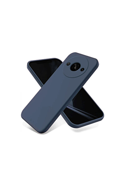 AKSEFİZZ حافظة هاتف Xiaomi Redmi A3 4G من السيليكون الأول - أزرق داكن