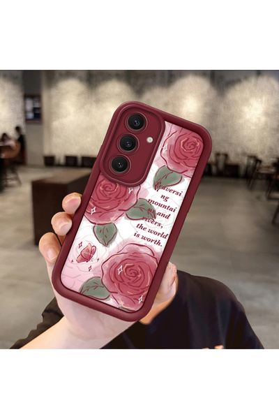 ucuc حافظة حماية من السيليكون باللون الأحمر الداكن متوافقة مع هاتف سامسونج جا...