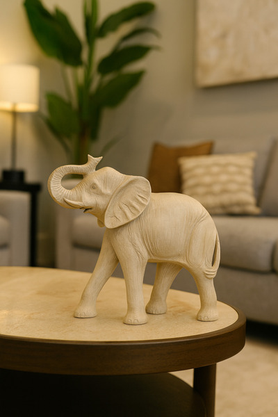İSHTAR DEKOR DEKORATİF YÜRÜYEN FİL DEKOR - BEYAZ