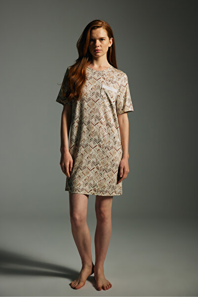 Hays Kadın Viskon Kısa Kollu Cep Detaylı Gecelik