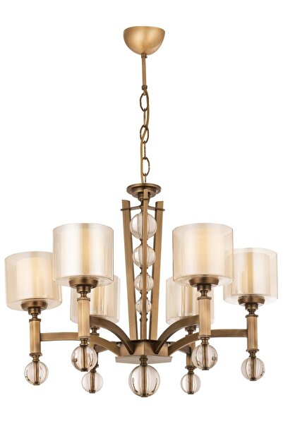 Avonni AV-35002-6E Eskitme Kaplama Modern Avize E27 Metal Cam 75 cm