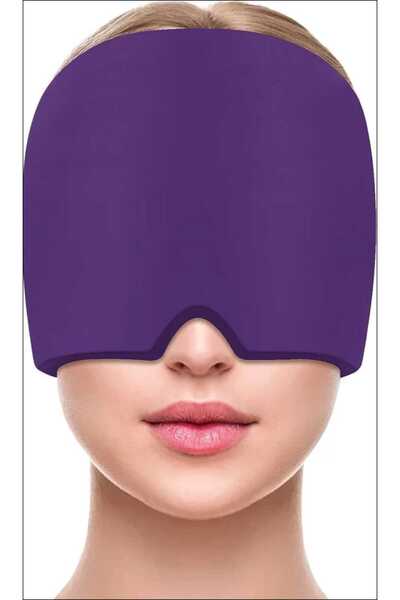 lawrenceshop Mıgren Ve Baş Ağrısı Giderici Başlığı Sıcak Ve Soğuk Termojel Kompres Şapkası Buz Paketi Bandajı Mor