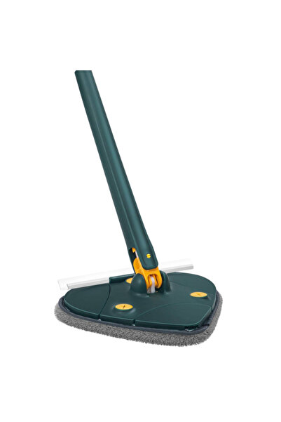 SDEPOT Mop poligonal din microfibră cu mâner lung și mod de stoarcere + 2 lavete, verde