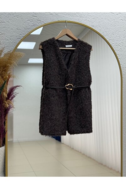 MİHRA STORE Bariza Fur Vest-Sa4138 Brown