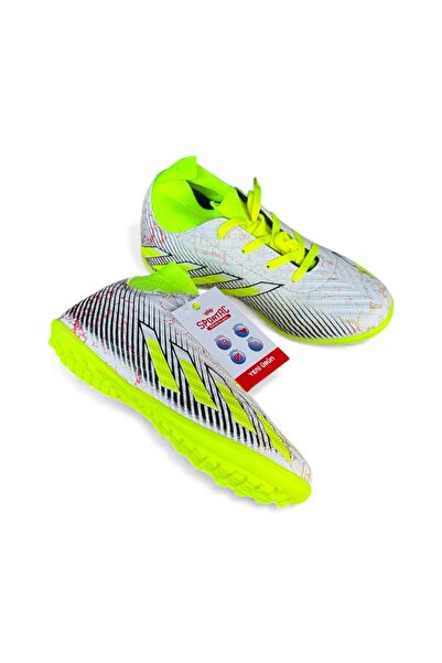 SPORTAÇ момчешки бели неонови футболни обувки за зала, тип чорапи