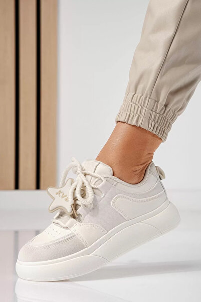 Zaira Γυναικεία μπεζ αθλητικά παπούτσια από οικολογικό δέρμα Amelia #20679 - 40