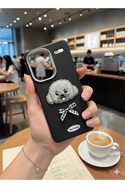 MustCase Xiaomi Redmi Note 13 pro Plus 5G Kılıf Toy Poddle Nakışlı Siyah Kılı...