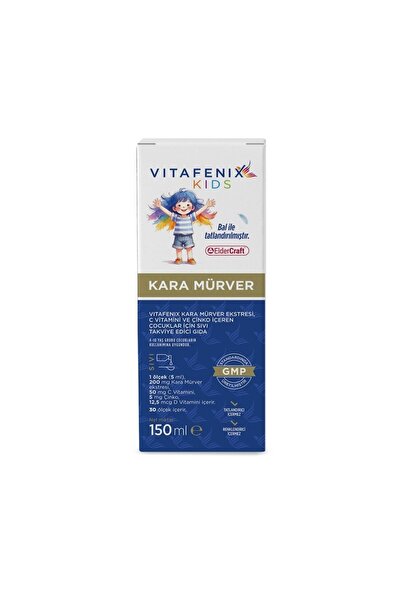 Vitafenix Çocuklar İçin Kara Mürver Ekstresi, C Vitamini ve Çinko İçeren Sıvı...
