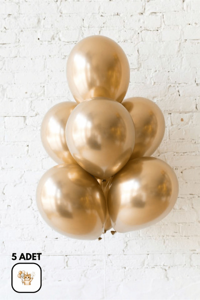 BALOMİS Krom Gold Altın Balon Ayna Efektli Parti Ve Organizasyon Süsleme