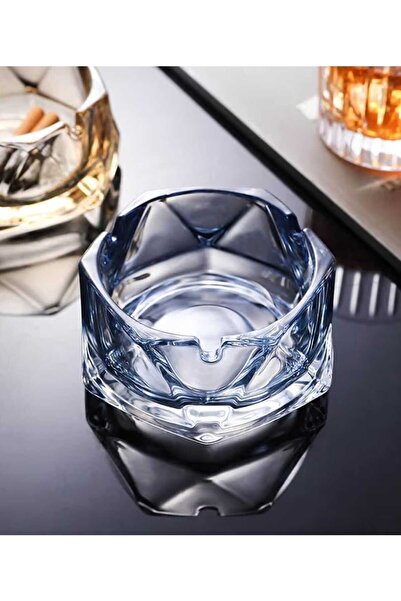 Home Large Hexagonal Glass Ashtray Stylish Design Home Office