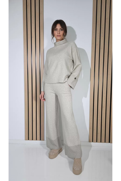 Zaira Compleu Dama bej Flavia 2 piese tricot #A1288 - S/M