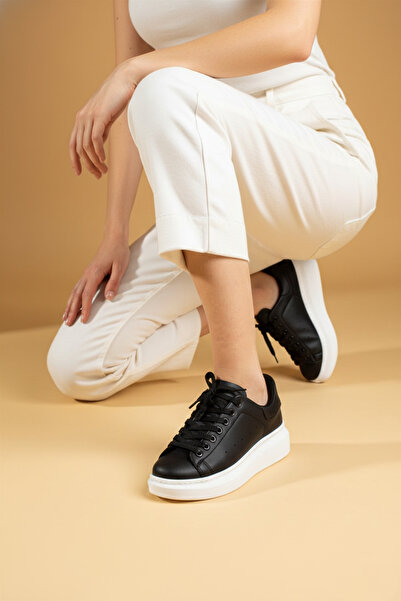 Catelyn Pantofi sport pentru femei, negru, alb, Queen, cu șireturi, pantofi s...