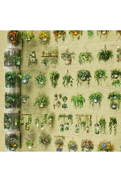 Kolbi Craft 57 قطعة من ملصقات النباتات الشفافة أزرق بلون الكوبالت i لدفتر الق...