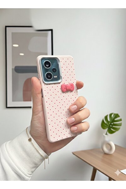 MustCase حافظة هاتف Xiaomi Redmi Note 12 Pro 5G باللون الوردي مع تفاصيل فيونك...