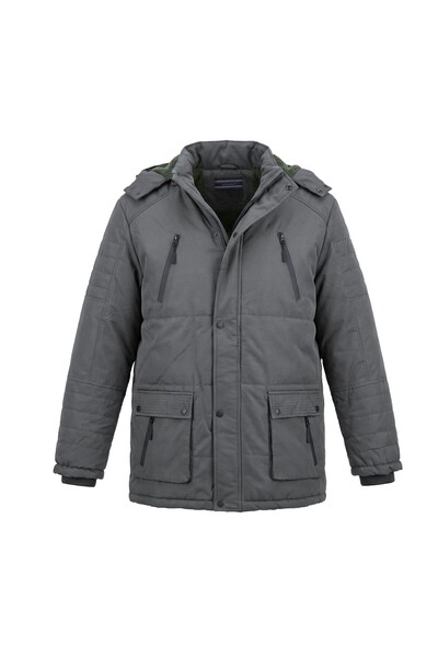 ATLIHAN Büyük Beden Gabardin İçi Kürklü Mont