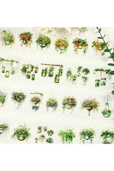 Kolbi Craft 9 قطع من ملصقات النباتات الشفافة أزرق بلون الكوبالت i لدفتر القصا...