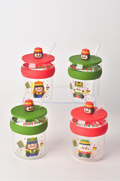 Bulutcloudy YENI YIL PIPETLI CAM KUPA*KURSUN ASKER KIRMIZI TEKLİ ÜRÜN