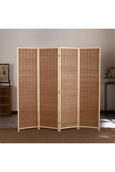 ZLW فاصل غرفة خشبي من FFD، شاشة خصوصية قابلة للطي، مكون من 4 ألواح