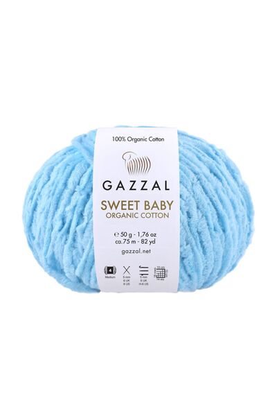 Gazzal Sweet Baby 100% organski pamuk – 50 g 75 m pređa za pletenje za bebe i...