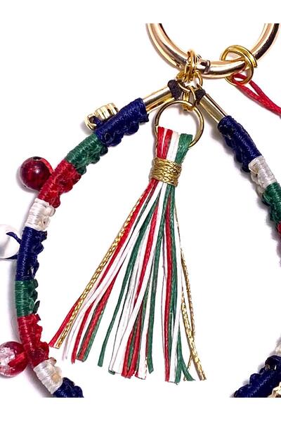 She Sells Handmade Christmas Keychain & Bag Charm Multi-Purpose Lucky Accessory |   Gold Plated Clover Detailed