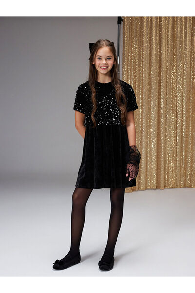 LC Waikiki guler rotund Rochie pentru fetiță cu paiete