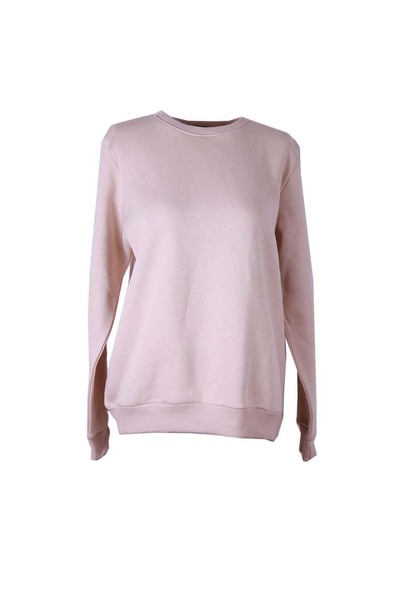trender 3 İp Ş Fleece-Lined O Neck Stone Women's Sweatshirt 26Kl71S95002