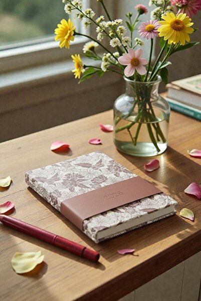 Artmaster A5 2026 Desenli Ajanda 168 Yaprak Suni Deri Kapaklı Günlük Ajanda A...