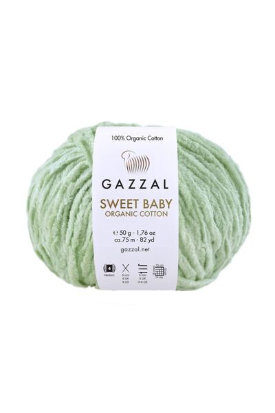 Gazzal Sweet Baby 100% bumbac organic – 50 g 75 m fire de tricotat pentru beb...