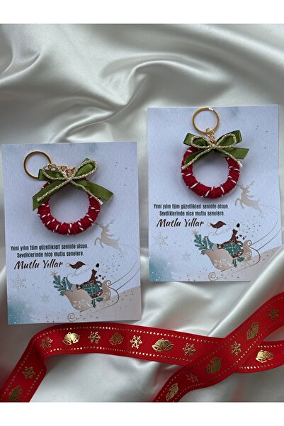 Puffybaby Yeni Yıl Hediyelik Makrome Anahtarlık - 5 Adet