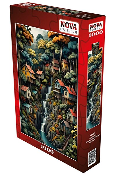 Nova Puzzle 1000 Piece Tranquility in the Shade of Trees Puzzle - Houses betw...