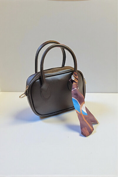 PAPATAY 4623 Tek Gözlü Mini Boy Fularlı Kadın El Ve Omuz Askılı Çanta