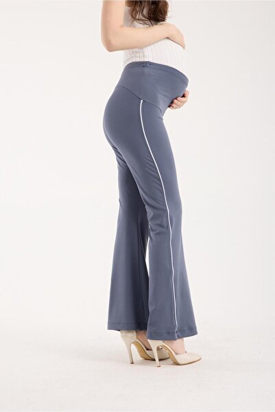 SERRAXXL Flared Maternity Tights with Striped Detail