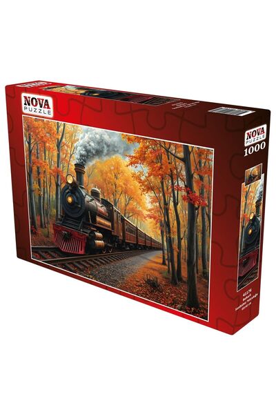 Nova Puzzle لغز رحلة الخريف بالبخار - 1000 قطعة - القطار الأسود