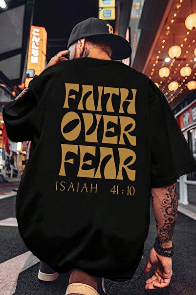 trendypassion Bărbat Fear cu imprimeu supradimensionat tricou