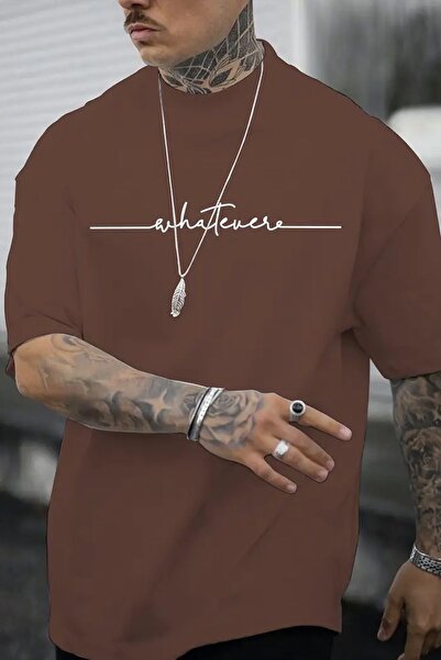 trendypassion Tricou oversize cu imprimeu Whatever pentru bărbați