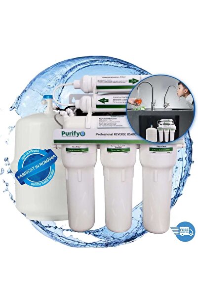 Purifyo Purificator apa profesional- 189l/24h, Sistem de Osmoza Inversa cu fi...