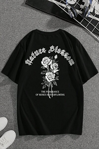 trendypassion Tricou oversize unisex cu imprimeu Nature Blossom