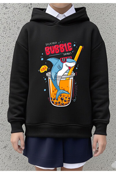 LORVEX قصة فضفاضة سويت شيرت للأطفال – مشروبات فقاعية لذيذة مطبوع