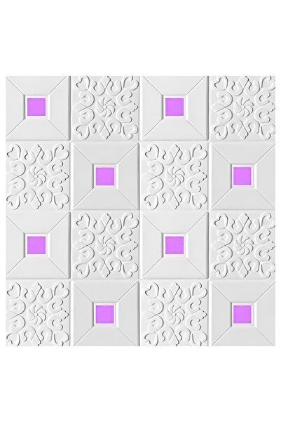 SDEPOT Set de 40 plăci de tavan SDEPOT®, grosime 3 mm, 70x70 cm, model elegant, cu pătrat, violet
