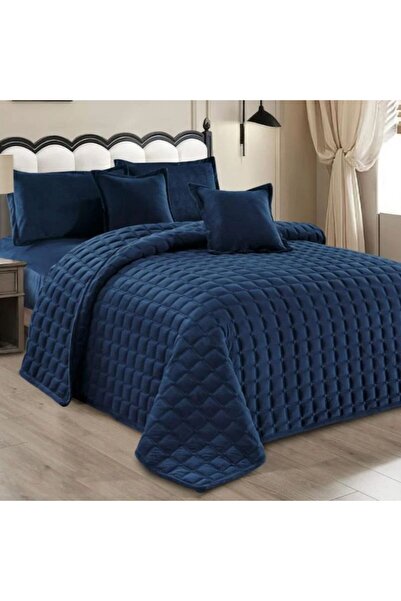 Reiashn Good quality velvet compressed bedspread, dark gray color, winter double size