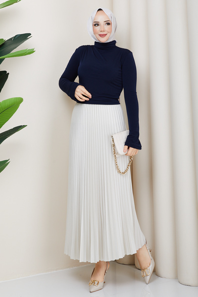 modapark.ist Set de fustă plisată și bluză spaniolă pentru femei