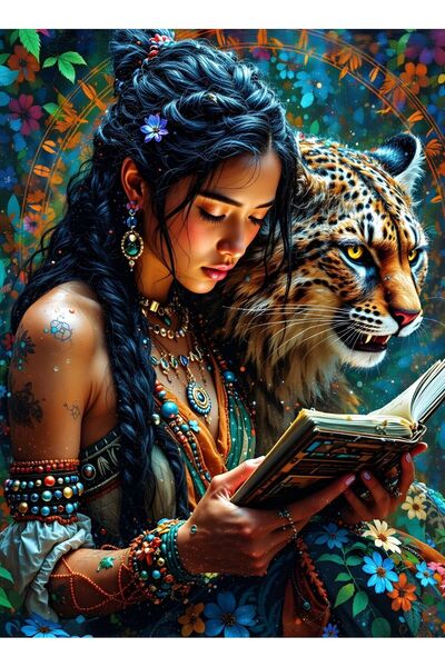 Nova Puzzle 1000 Piece Puzzle of a Native Woman Reading a Book - Kaplan