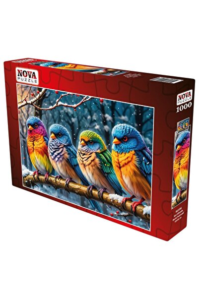 Nova Puzzle 1000 Piece under the Snow Color Festival Puzzle - Four Little Birds