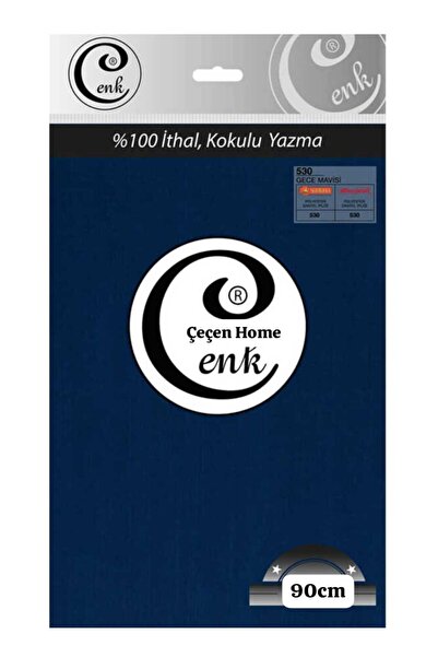 ÇEÇEN HOME وشاح قطني عالي الجودة معطر بتصميم مطرز بلون أزرق ليلي 90 سم