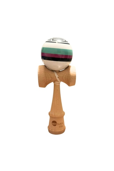 Kendama USA Kendama premium din lemn cu bilă dungată multicolor 18 cm